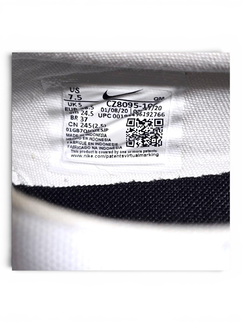Nike Court Royale AC Slip Canvas White Mini Swoosh Slip-On Shoes Women's 7.5 - Picture 6 of 7